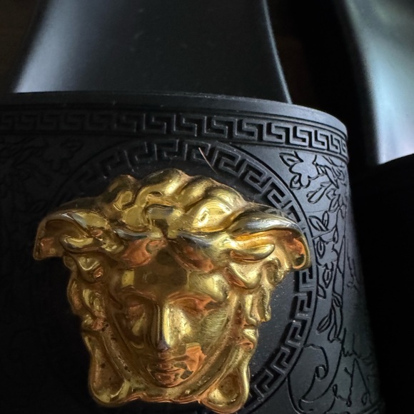 Versace Black Palazzo Pool Slides - Picture 5 of 10